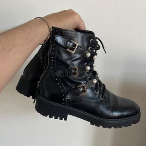 EUC Zara leather pearl boots size eu 38